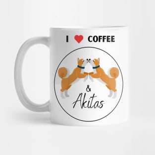 I love coffee and Akita dog Mug